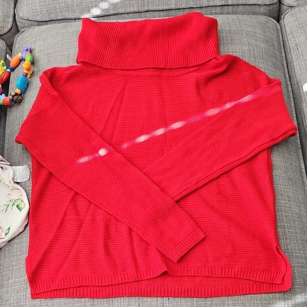 Women's Red Turtleneck Sweater